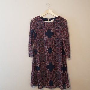 Cremieux Navy Printed Dress Size 0